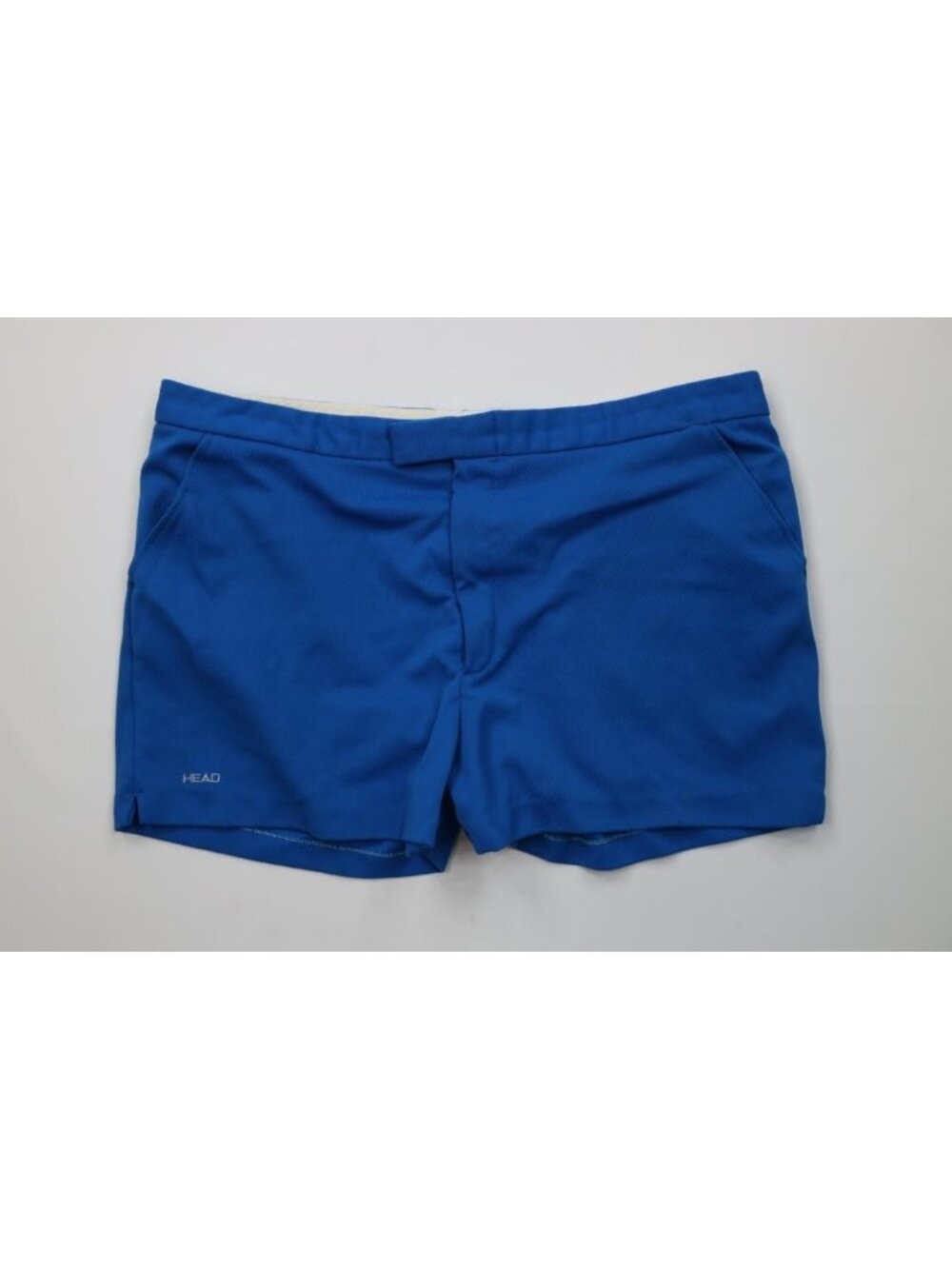 Vintage 70s Streetwear Mens 40 Ribbed Knit Above Knee Tennis Coach Shorts Blue